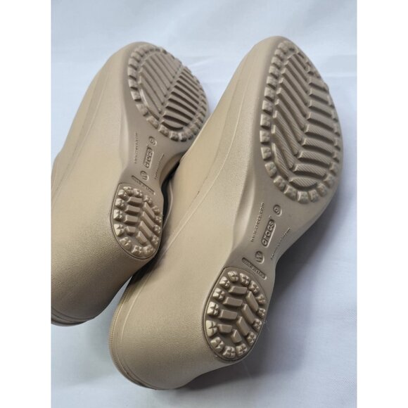 Crocs Frances Mary Jane Wedge Mule Slip On Shoes Beige Comfort Women’s Size 9 - Picture 5 of 11